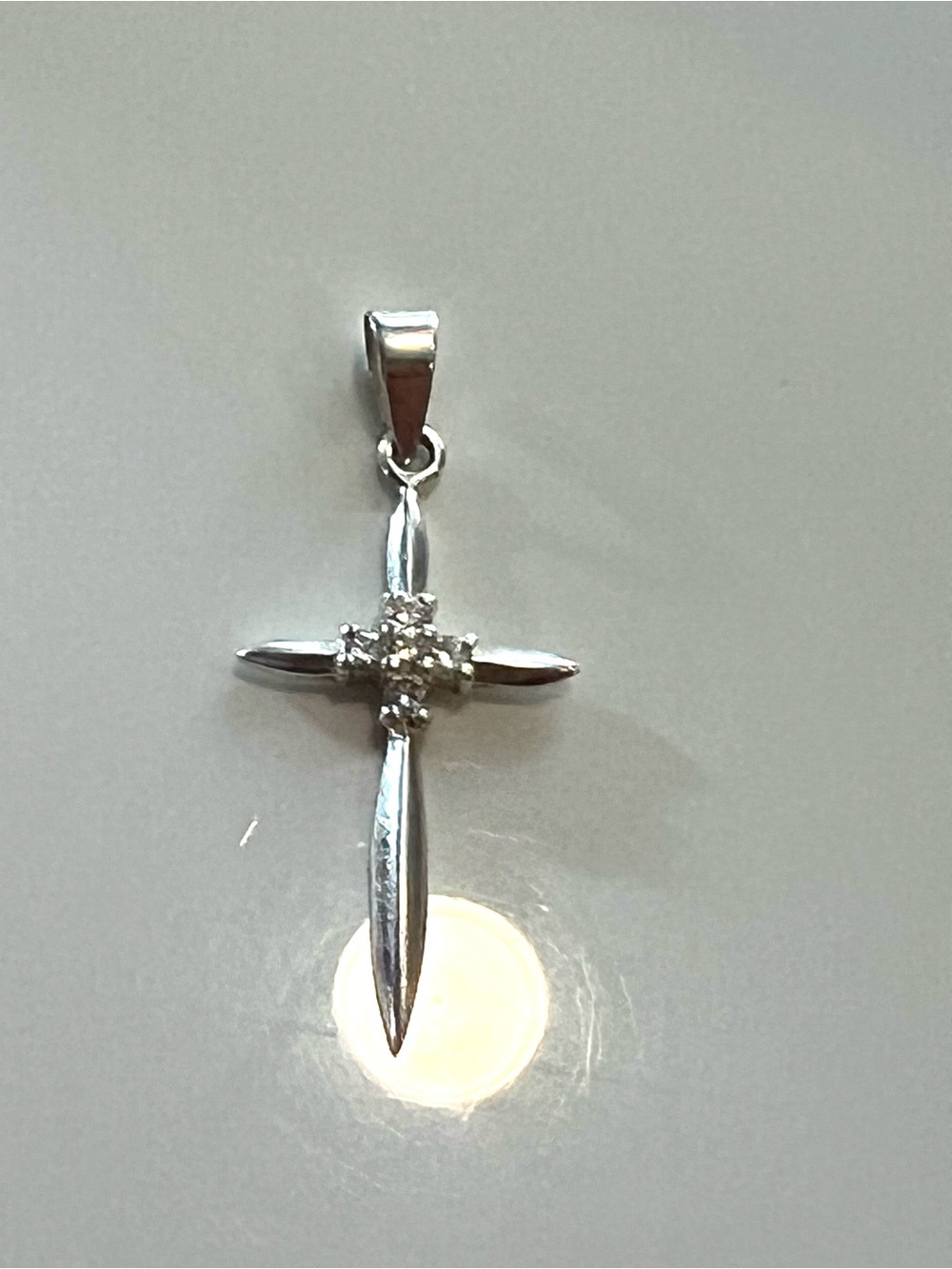 Silver 925 Cross Pendant with Clear Stones - Elegant Women's Jewelry - Picture 2 of 8